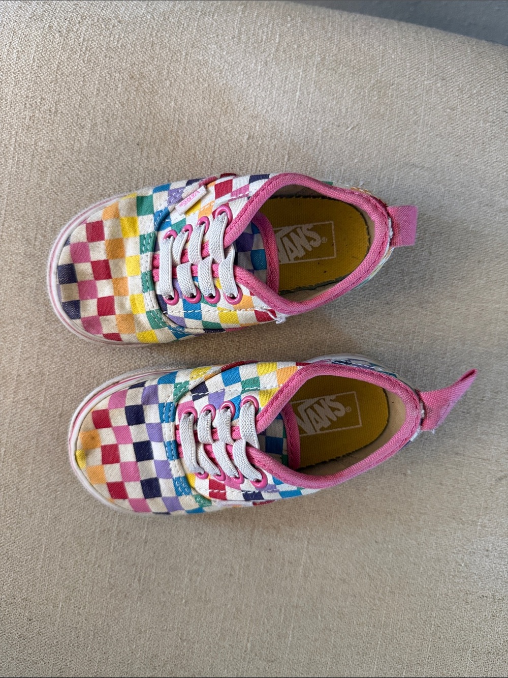 Vans Kids Baby Toddler Multicolor Checkerboard Sneakers Rainbow Size 6 - Picture 2 of 6